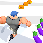 Muscular Man Race Run