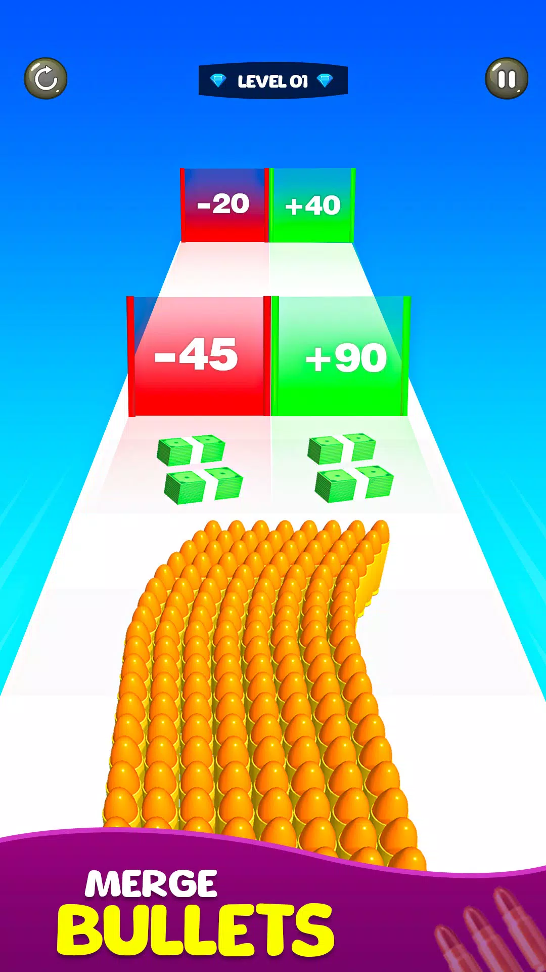 Merge Bullet Army Game Run 3D 스크린샷 1