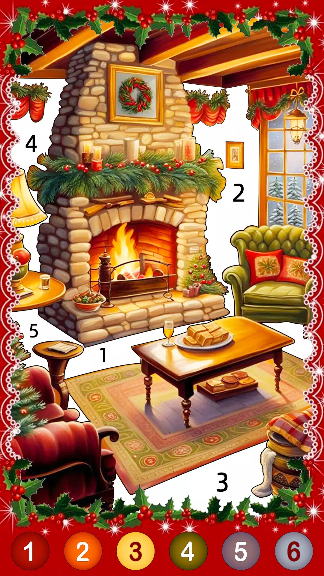 Christmas Game Color by number स्क्रीनशॉट 4