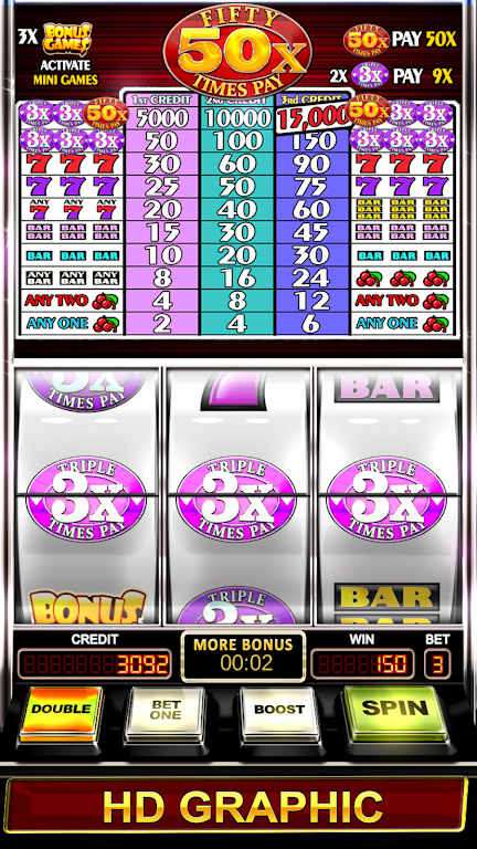 Triple Fifty Times Pay - Free Vegas Style Slots應用截圖第3張