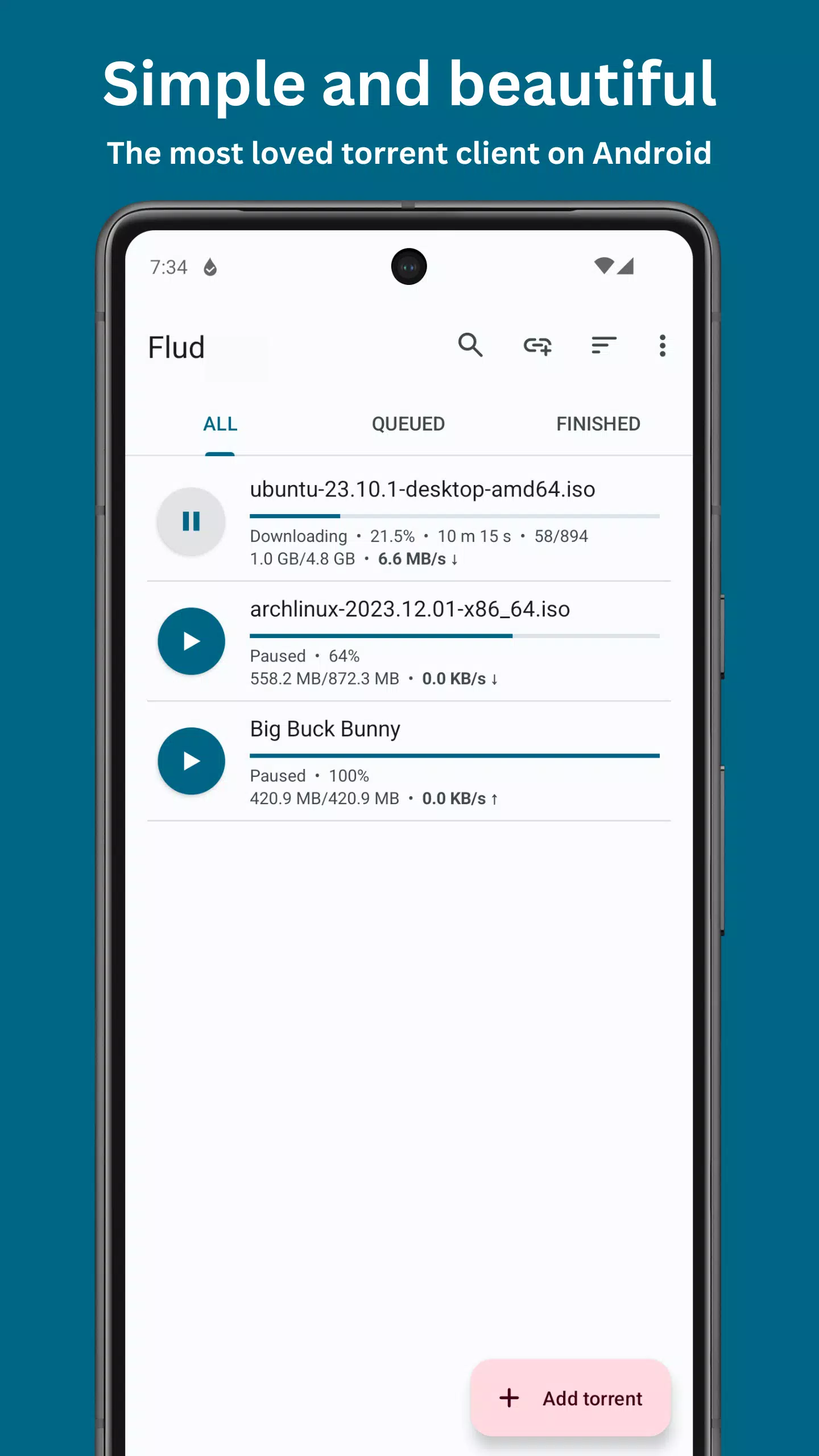 Flud - Torrent Downloader Screenshot 1