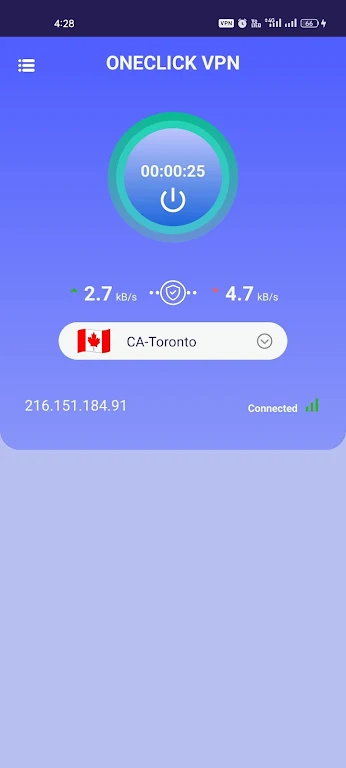 OneClick VPN - Turbo VPN App Captura de tela 3