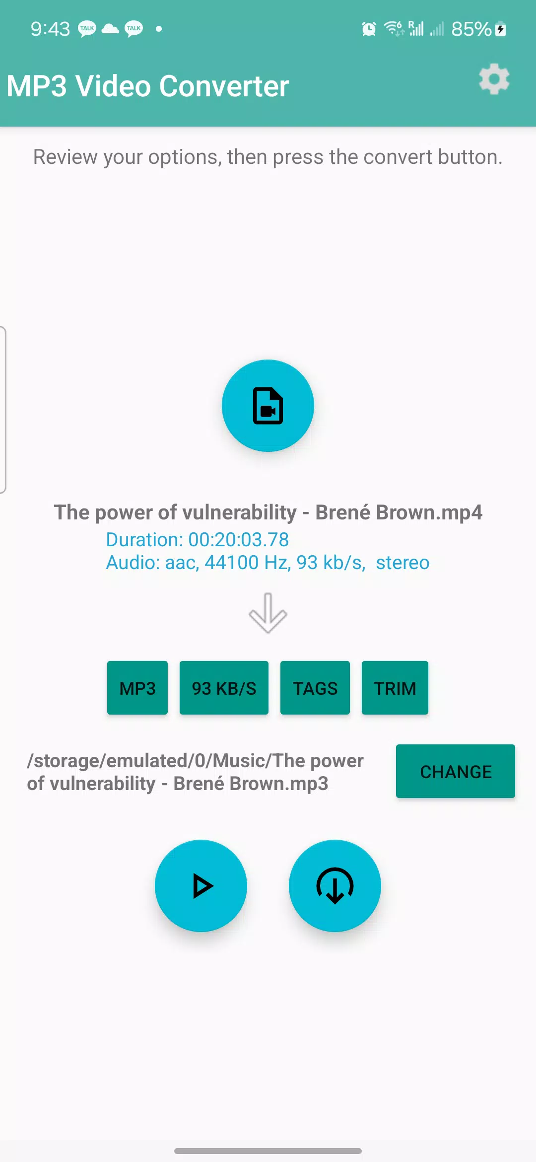 MP3 Video Converter Captura de tela 2