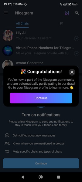 Nicegram: AI Chat for Telegram Скриншот 1