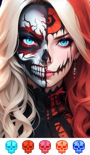 Dark Skeleton Color by number Скриншот 1