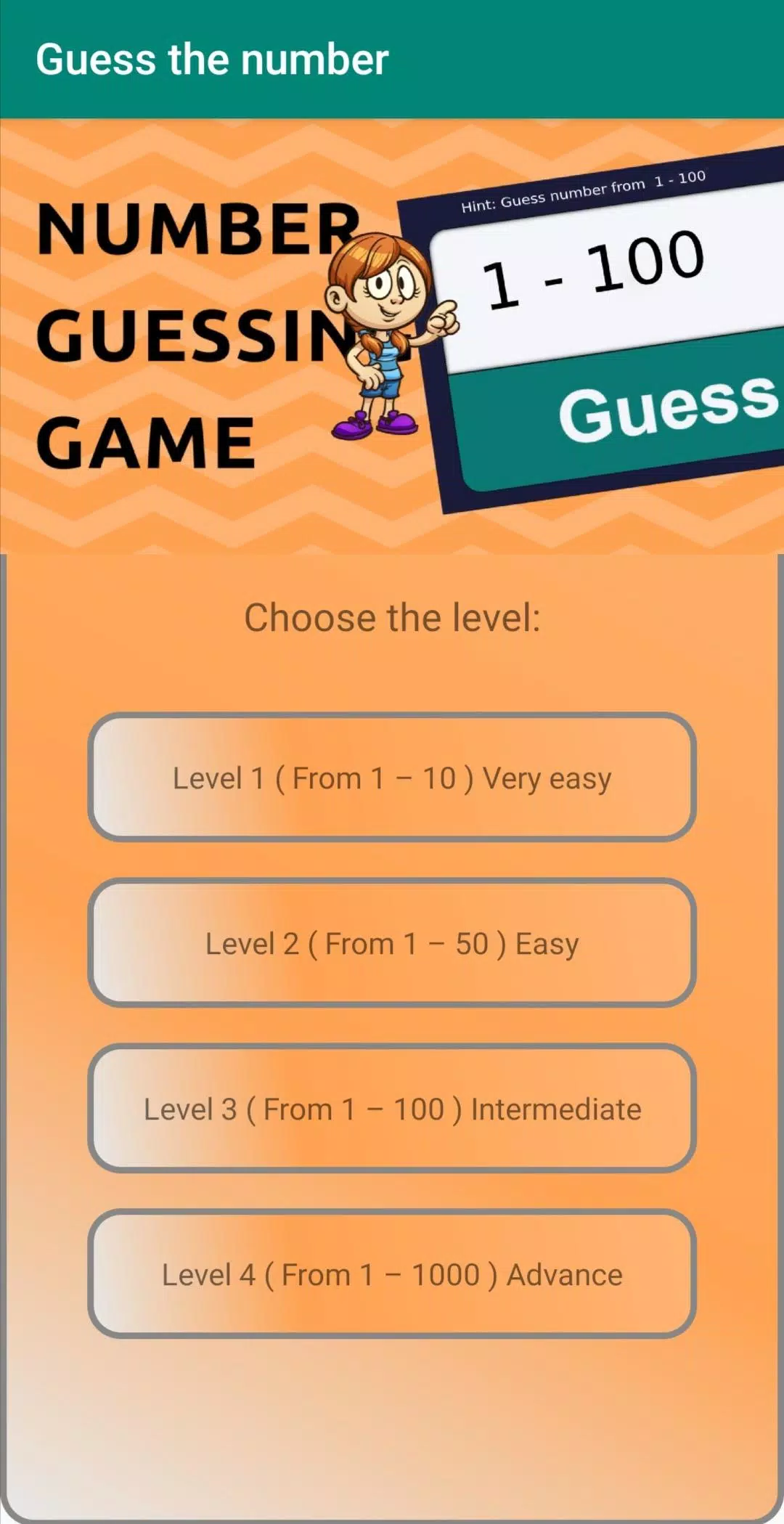 Guess the number Screenshot 1