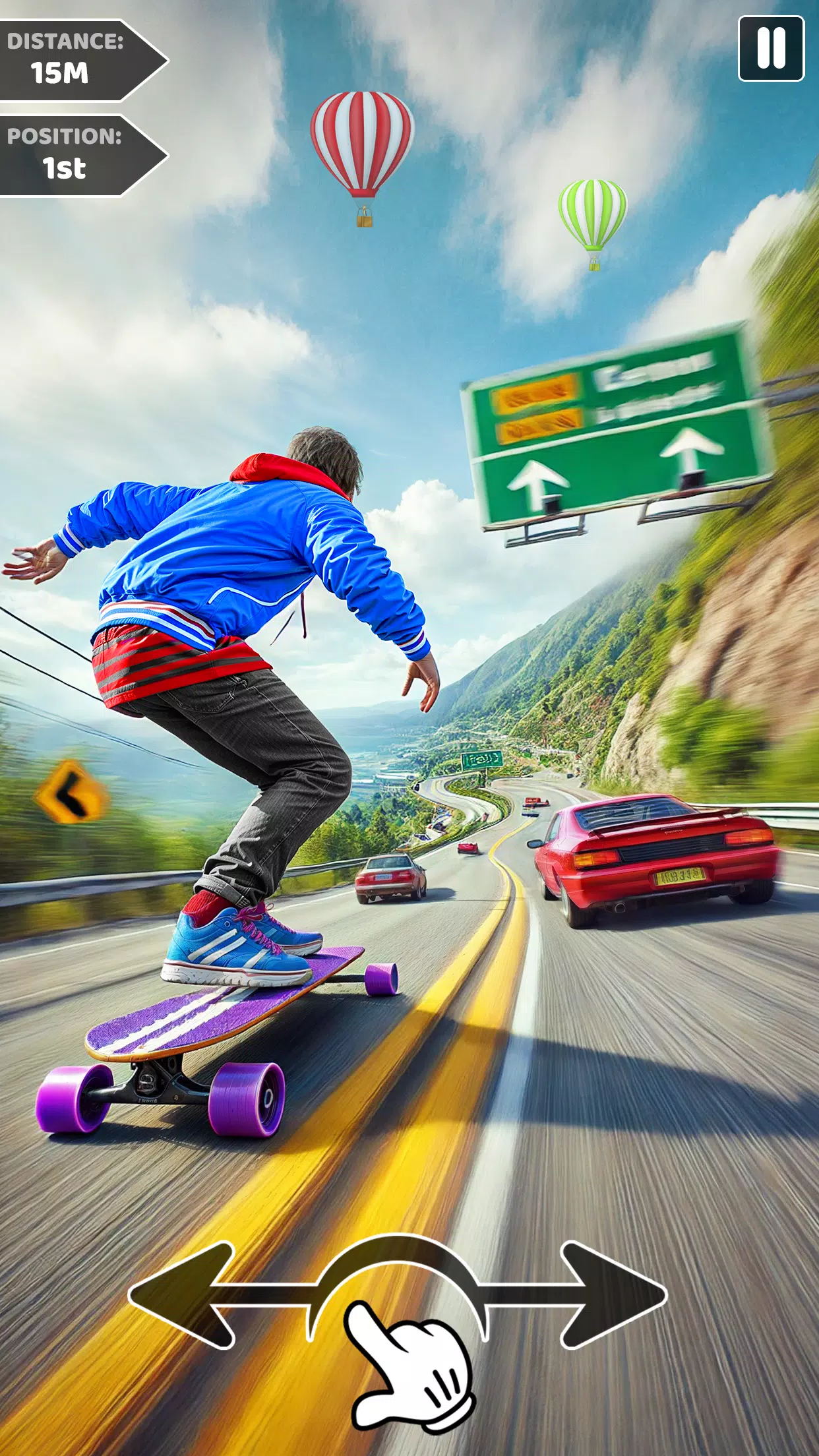 Downhill Skateboarding Game Captura de tela 1