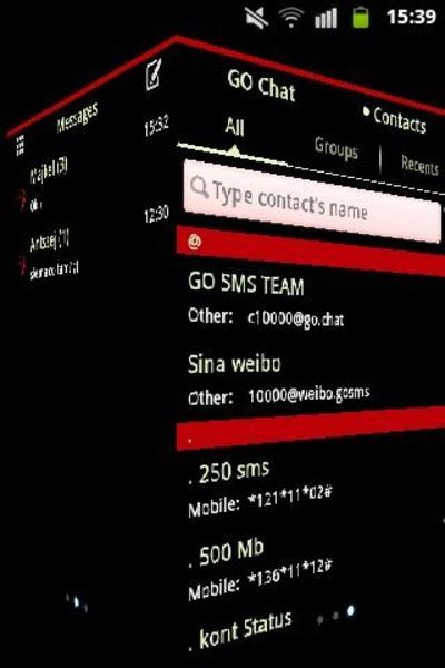 Theme Red Neon GO SMS应用截图第3张