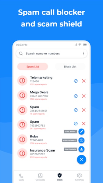 Caller ID & True spam blocker Capture d'écran 1