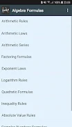 Math Formulas Algebra Capture d'écran 1