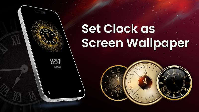 Analog Clock Wallpaper：3DClock 스크린샷 4