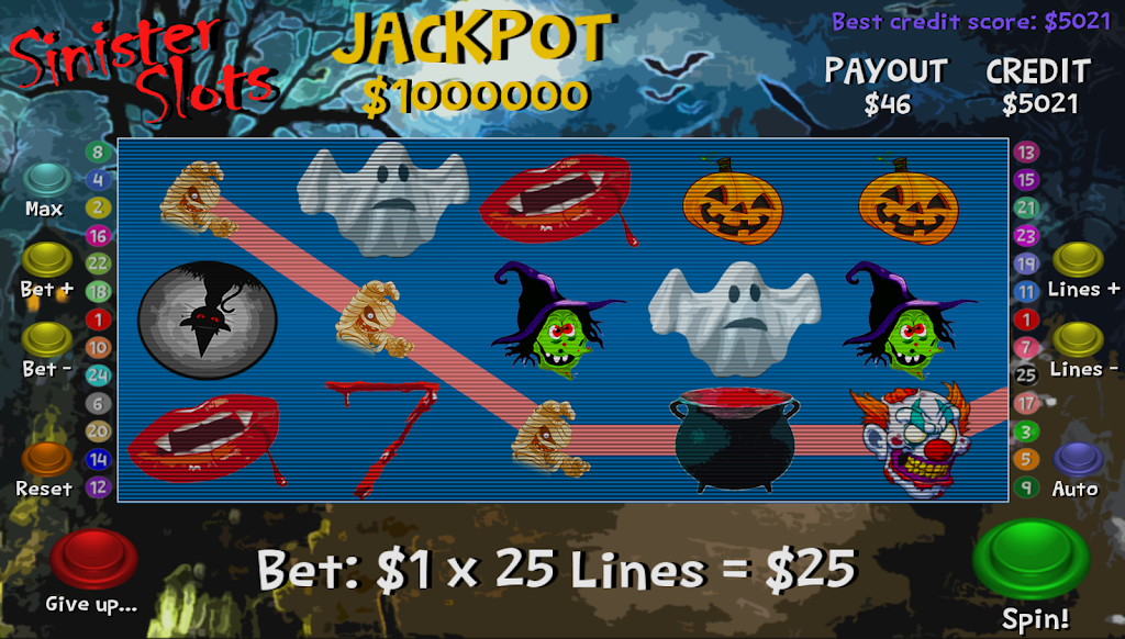 Sinister Slots Capture d’écran 2