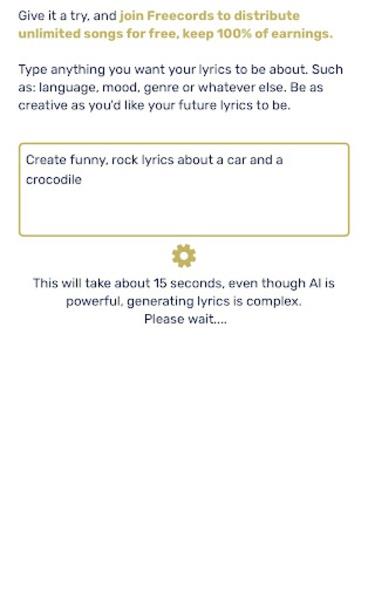 AI Lyrics Generator 스크린샷 2