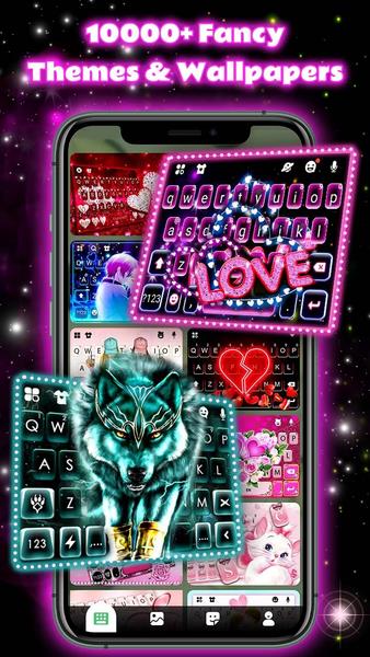 Neon Love 主題鍵盤應用截圖第3張