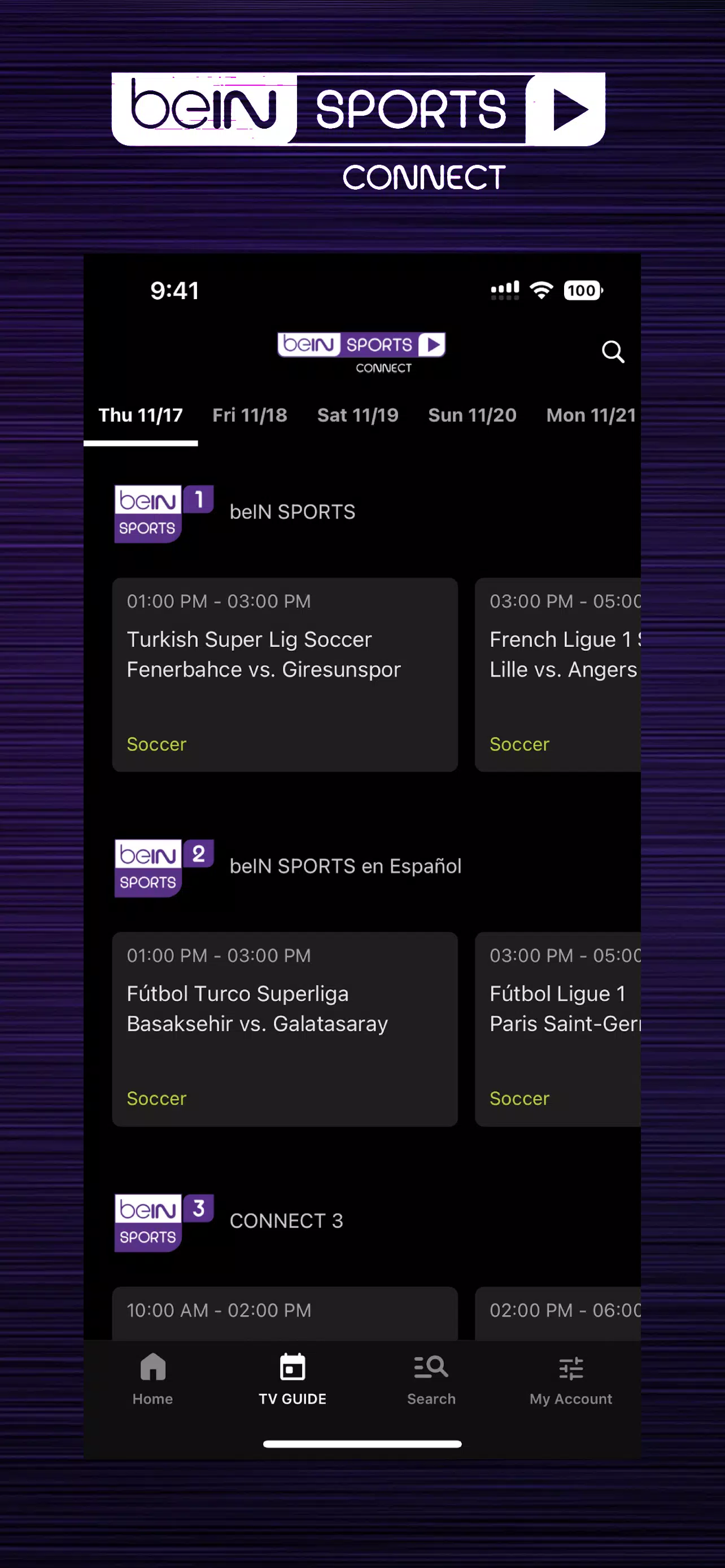 beIN SPORTS CONNECT 스크린샷 3