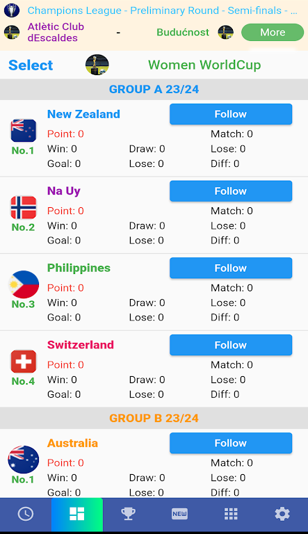 Female Cup Matches स्क्रीनशॉट 2