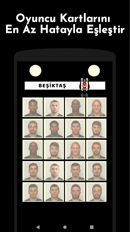Beşiktaş Futbolcu Kart Eşleştirme Oyunu Capture d’écran 3