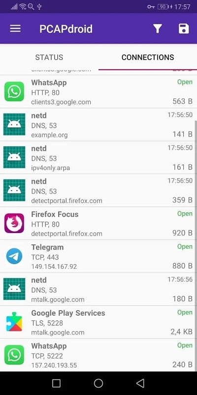 PCAPdroid 스크린샷 1