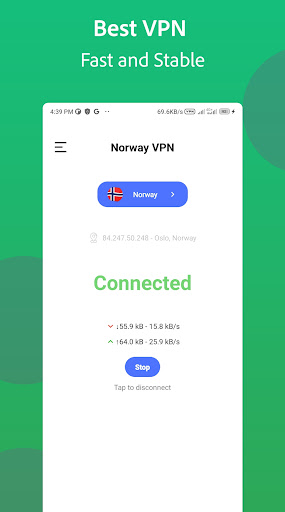 Norway VPN - Norwegian IP Fast Captura de pantalla 4