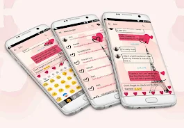 SMS Messages Paris Pink Theme Captura de tela 1