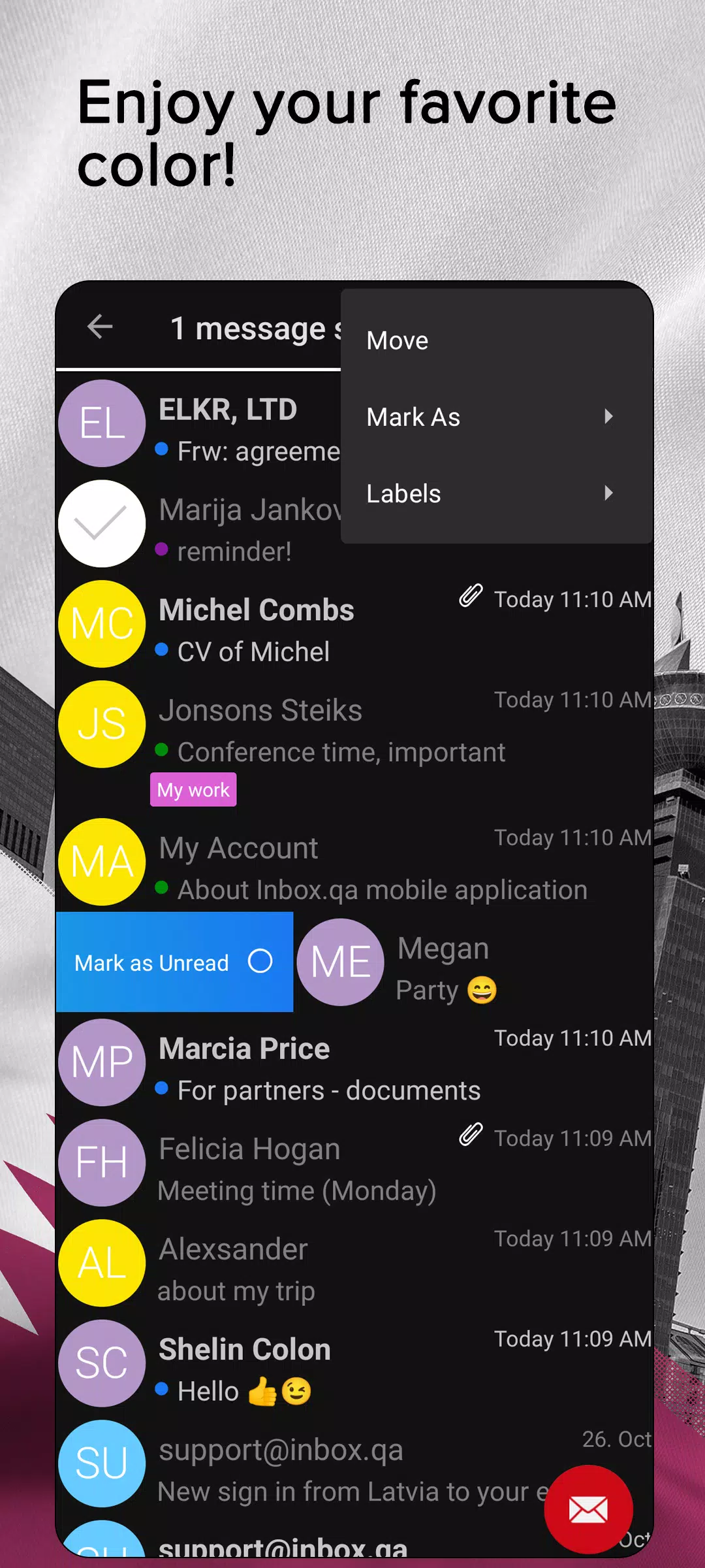 Inbox.qa email Captura de pantalla 3