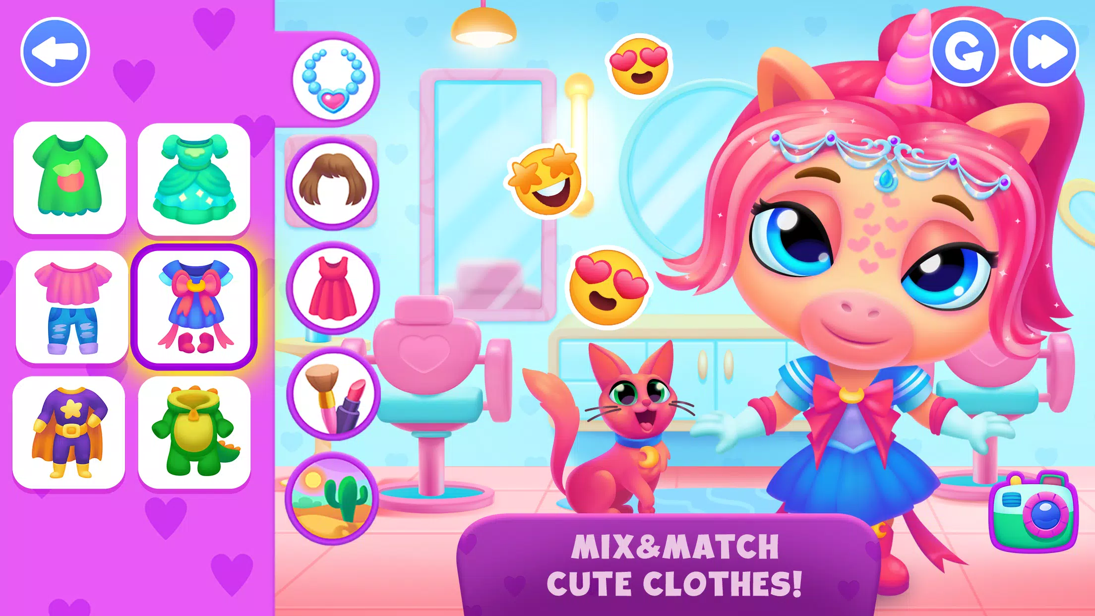 Unicorn Dress up games kids Captura de tela 3
