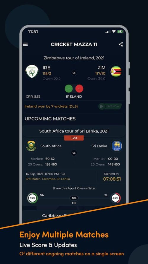 Cricket Mazza 11 Live Line应用截图第3张