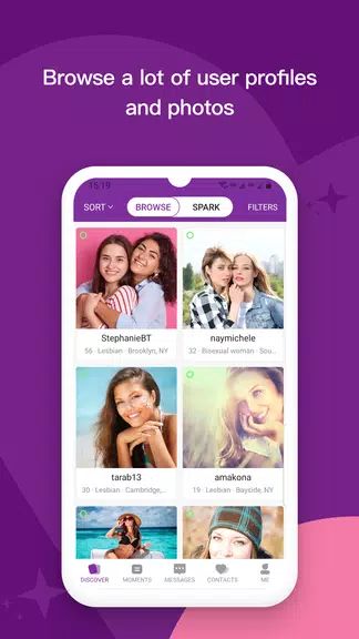 Les: Lesbian Dating & Chat App Captura de tela 3