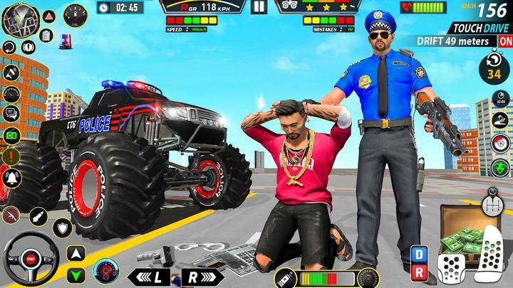 Police Monster Truck Car Games Captura de tela 3