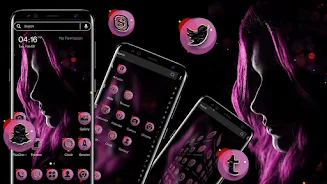 Dark Girl Launcher Theme Screenshot 2