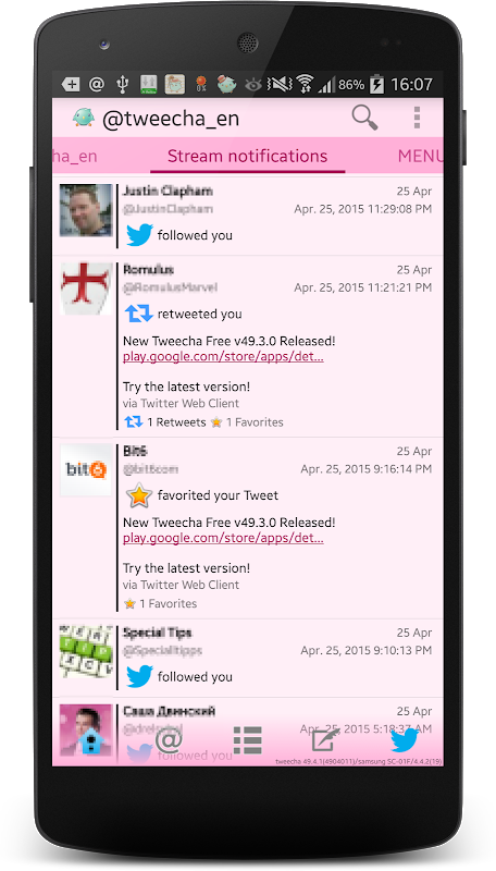 Tweecha Lite for Twitter: Presented in papers Capture d'écran 2