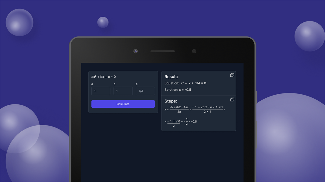 Quadratic Formula Calculator Capture d'écran 1