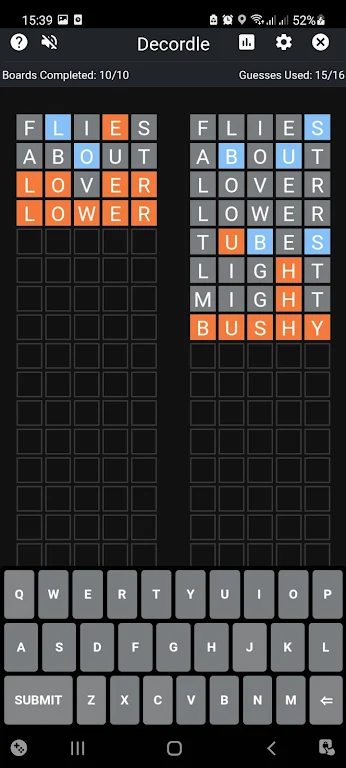 Decordle : Word Finding Puzzle 스크린샷 1