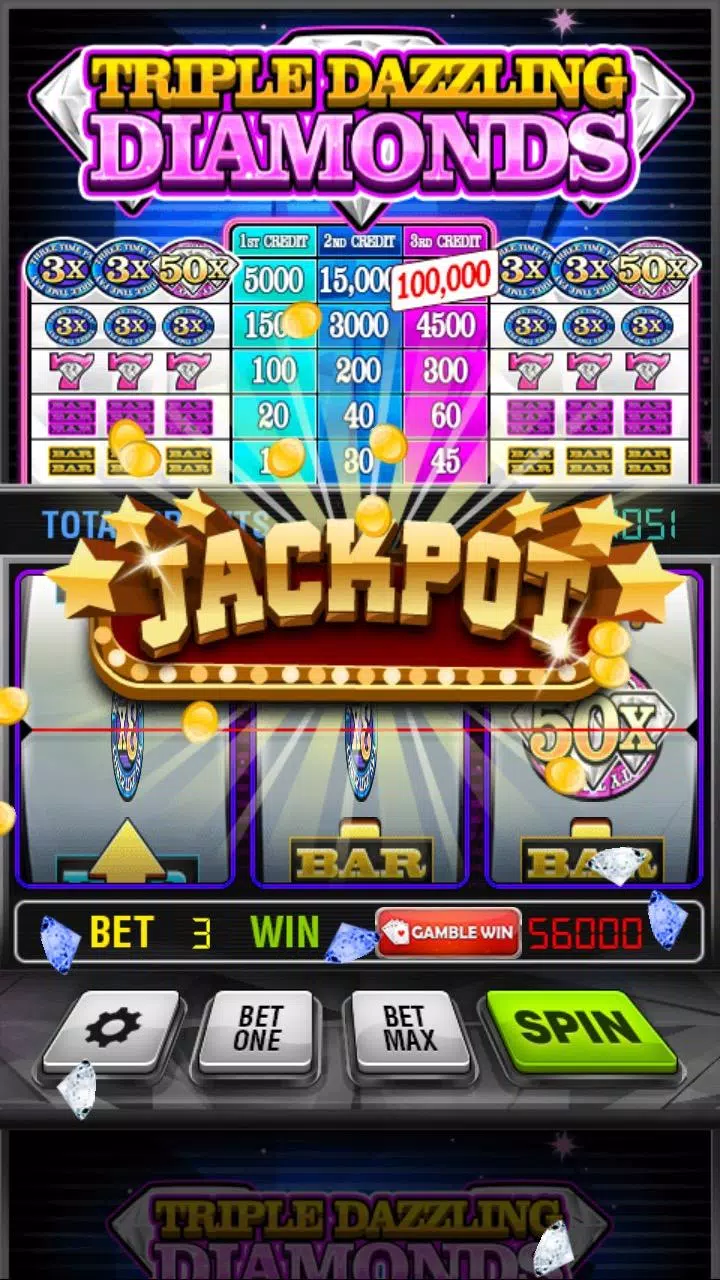 Triple Dazzling Diamonds Slots Captura de pantalla 2