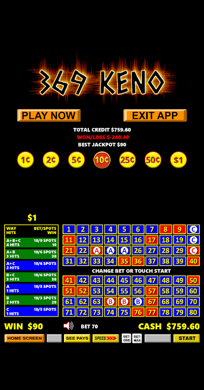 369 Vegas Style Keno應用截圖第2張