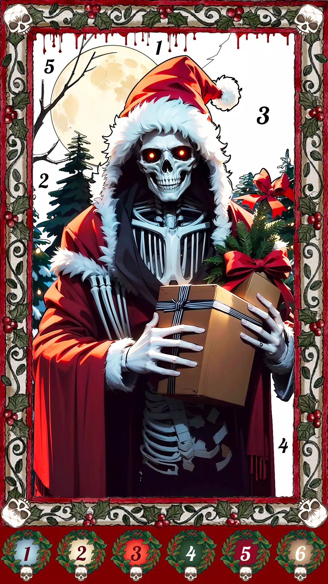 Dark Christmas Coloring Game Capture d’écran 1