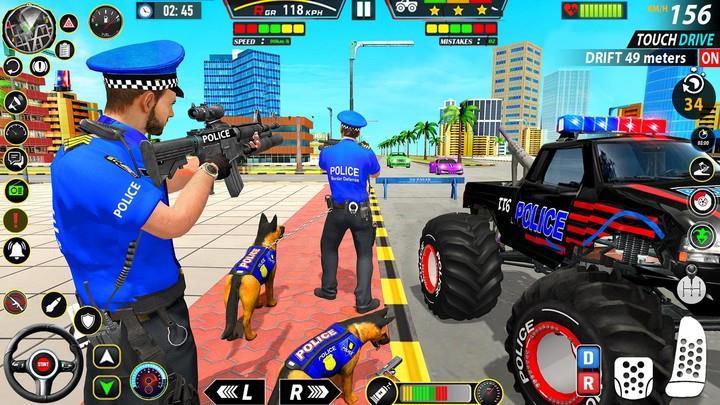 Police Monster Truck Car Games Captura de tela 1