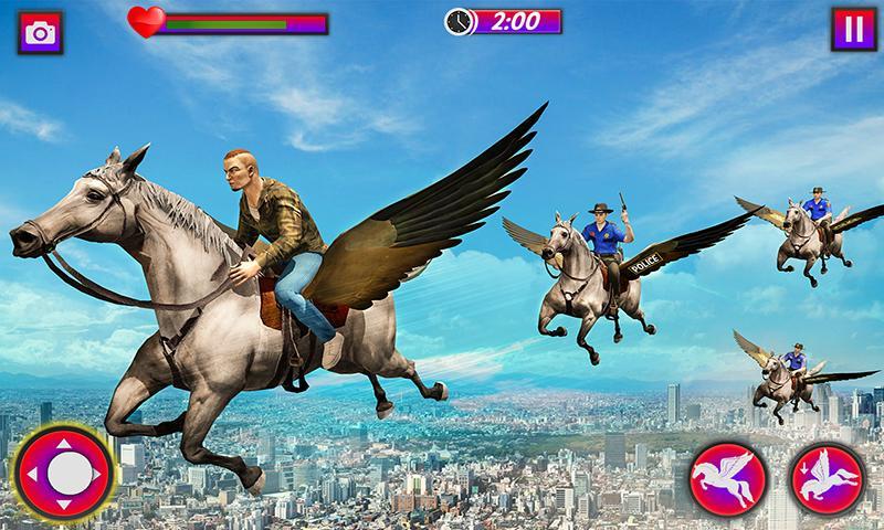 Flying Horse Police Chase Sim 스크린샷 1