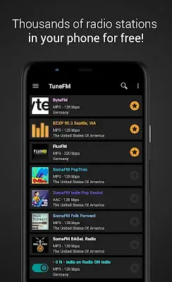 TuneFM - Radio Player Captura de pantalla 1