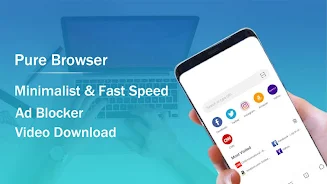 Pure Web Browser - Adblocker Скриншот 1