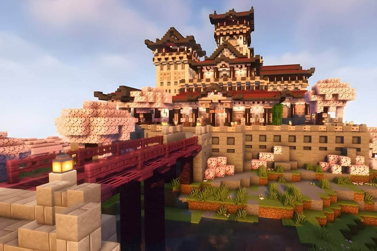 Château de fleur de cerisier japonais