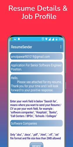 Resume Sender - CV Send Resume スクリーンショット 3