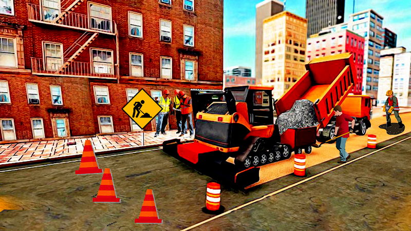 Highway road construction game Скриншот 3