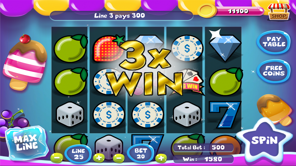 Slot Matchine IceCream - Vegas Casino Slot Games Captura de pantalla 2