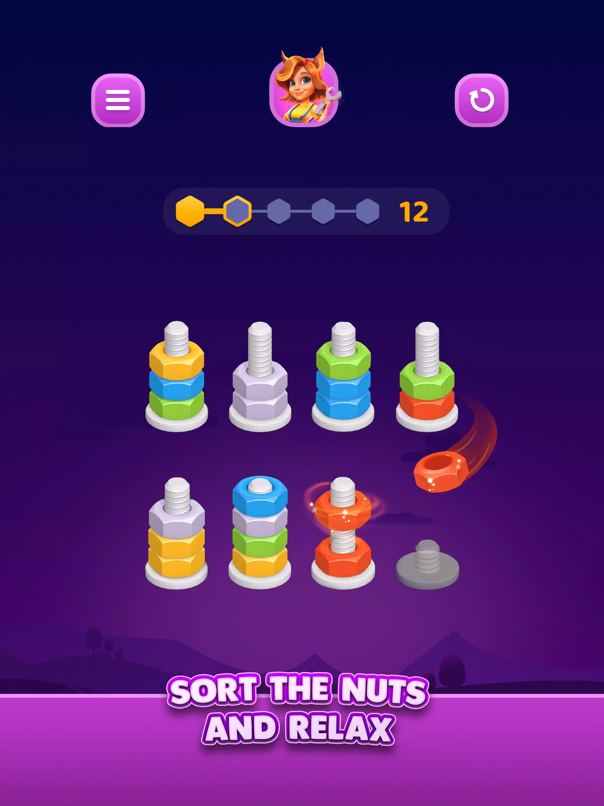 Nut Sort: Color Sorting Game Capture d’écran 2
