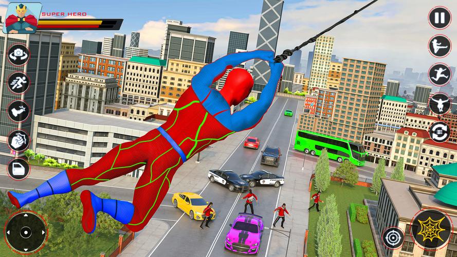 Spider Flying Rope Hero Games 스크린샷 1