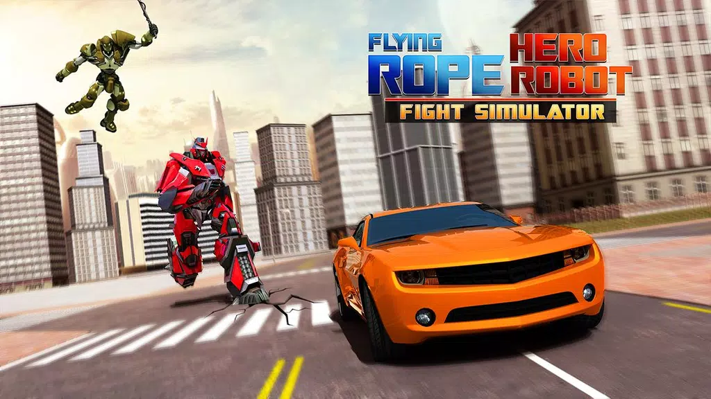 Flying Rope Hero Robot Fight Simulator Captura de pantalla 2