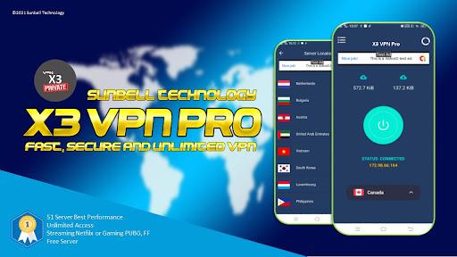 X3 VPN Pro - Fast , Secure & Unlimited VPN應用截圖第1張