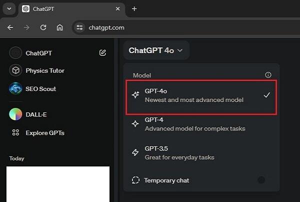 ChatGPT 4o स्क्रीनशॉट 1