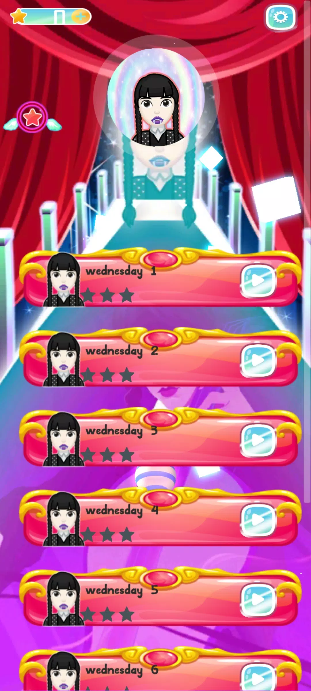 Wednesday Addams tiles piano スクリーンショット 1